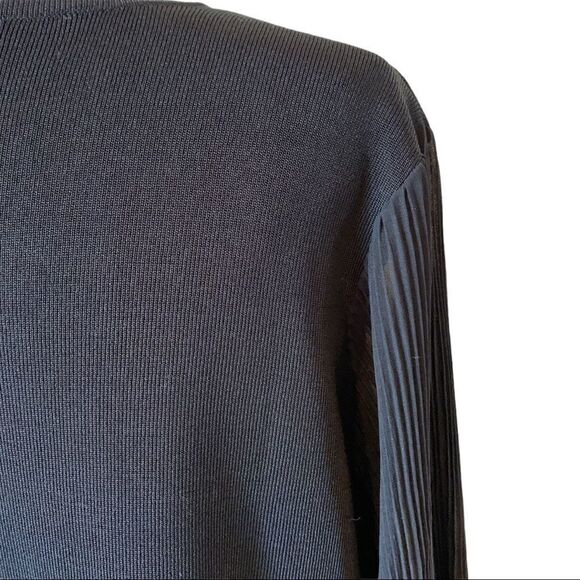 NWT I-N-C International black sweater pleated chiffon bell sleeves 0X/XL $89.50 - Picture 9 of 11